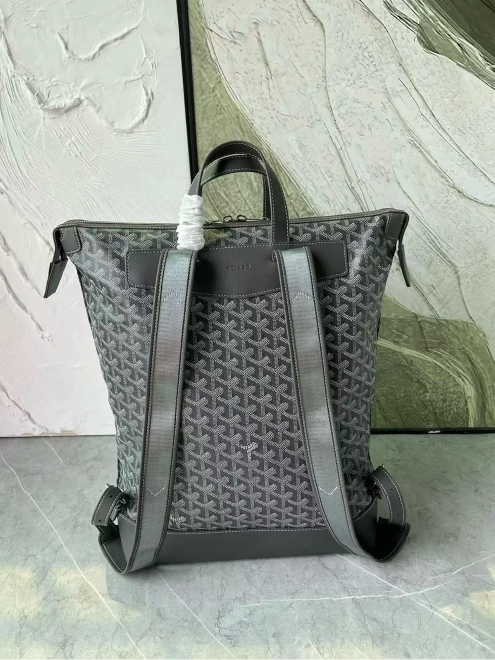 Goyard Gray Men's Tote Backpack - Designer Pattern